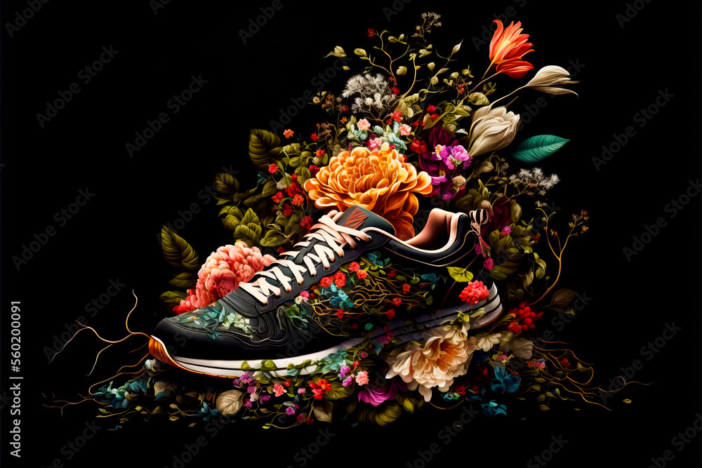 Sneakers with flowers on 2025 them