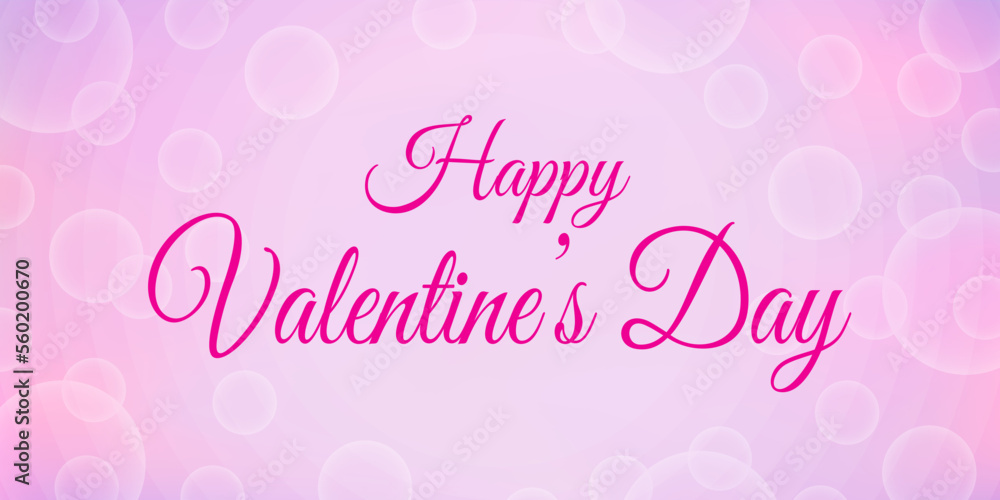 Happy valentine's day. Pink blurred background with abstract color gradient and bubbles. Multicolored mesh	