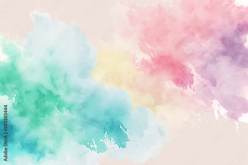 Watercolor pastel colorful background texture. Abstract backdrop. Ai generated