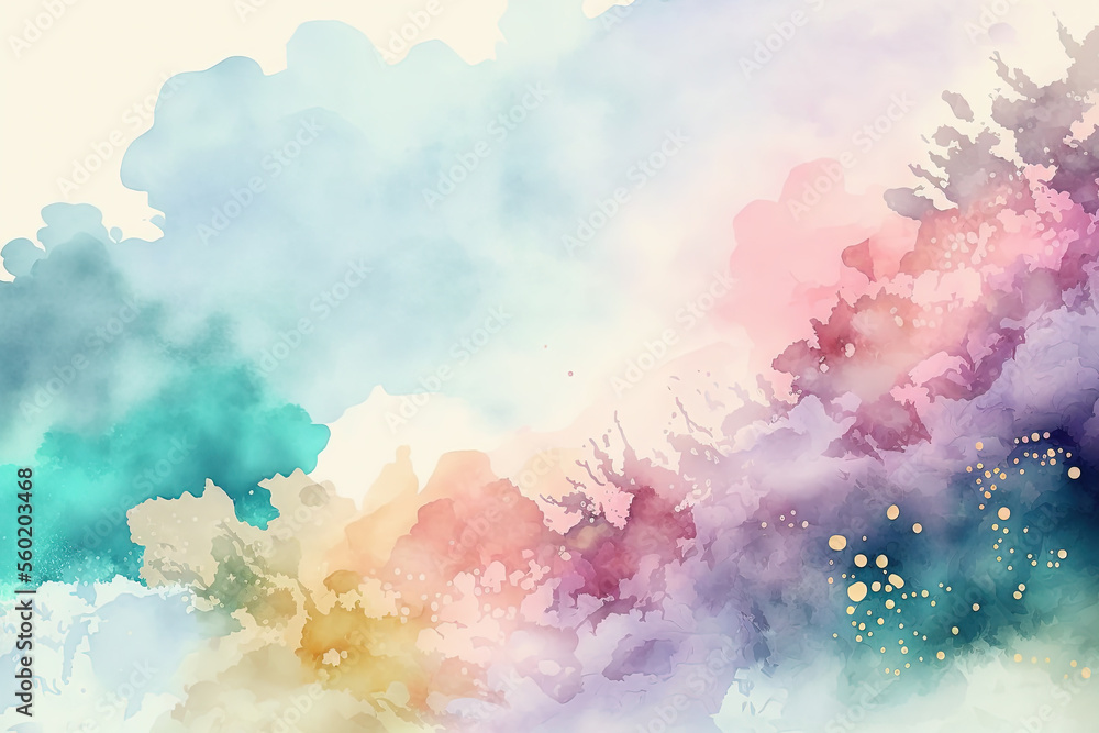 Watercolor pastel colorful background texture. Ai generated