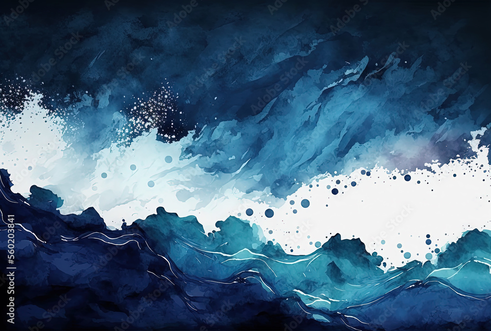 Watercolor dark blue background texture. Ai generated Watercolor dark blue background texture. Ai generated