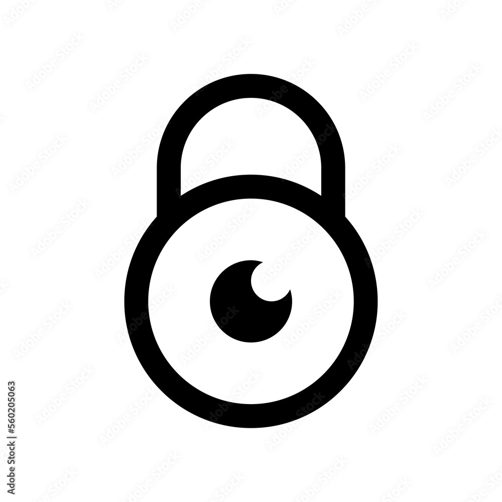 Circle padlock icon line isolated on white background. Black flat thin icon on modern outline style. Linear symbol and editable stroke. Simple and pixel perfect stroke vector illustration Circle padlock icon line isolated on white background. Black flat thin icon on modern outline style. Linear symbol and editable stroke. Simple and pixel perfect stroke vector illustration