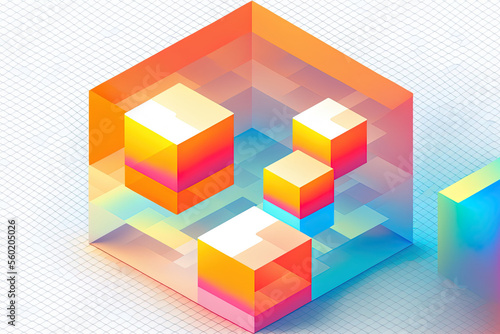 Illustration of an isometric light gradient. perfect for banners  infographics  diagrams  mobile apps  websites  and other visual assets. Generative AI
