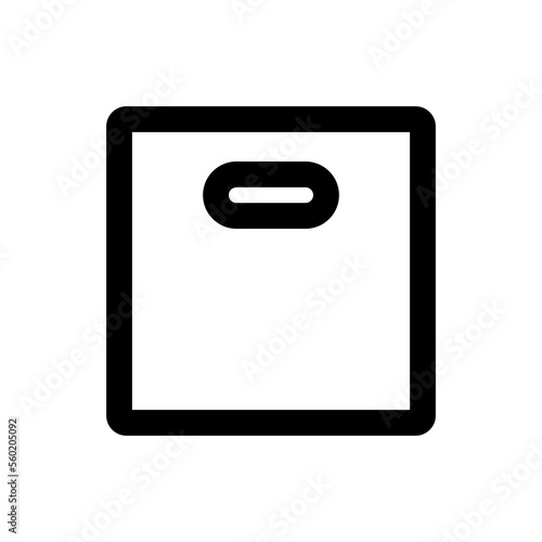 Cardboard box icon line isolated on white background. Black flat thin icon on modern outline style. Linear symbol and editable stroke. Simple and pixel perfect stroke vector illustration