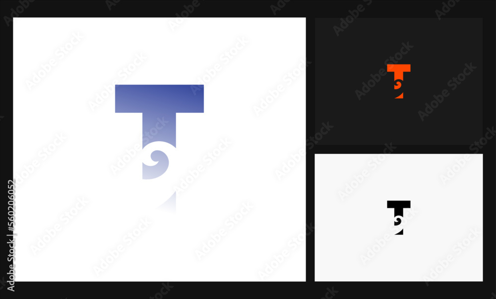 letter T concept design aqua, water, wave, ocean logo letter T concept design aqua, water, wave, ocean logo