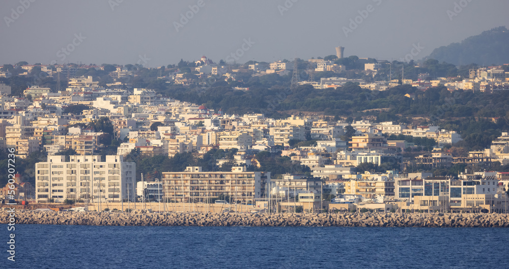 City on the Mediterranean Sea, Rhodes, Greece.