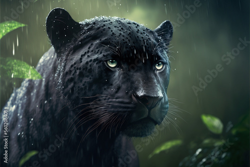 Black Panther in the rain