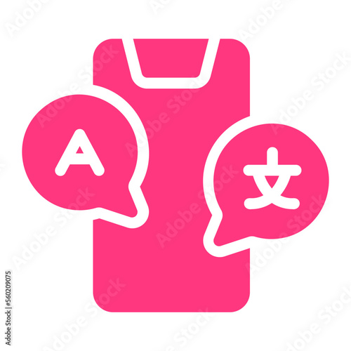 foreign language gradient icon