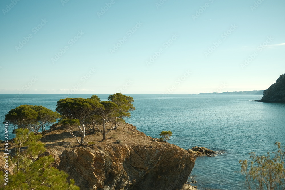 Colera, Costa Brava (Catalonia) January 6 of 2023. Views from the north of the catalan coast in the Mediterranean Sea.