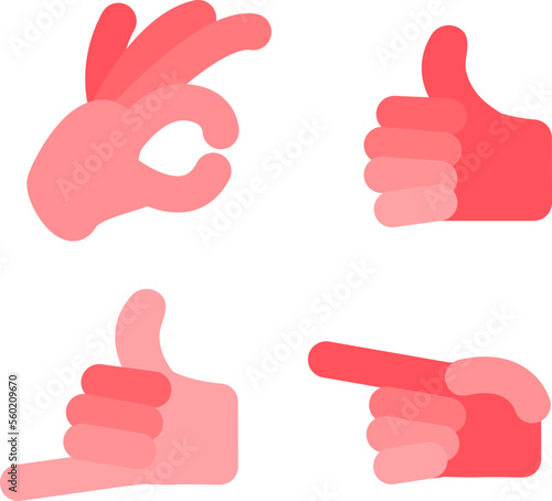 Set of hands and gestures in cartoon style - relevant vector