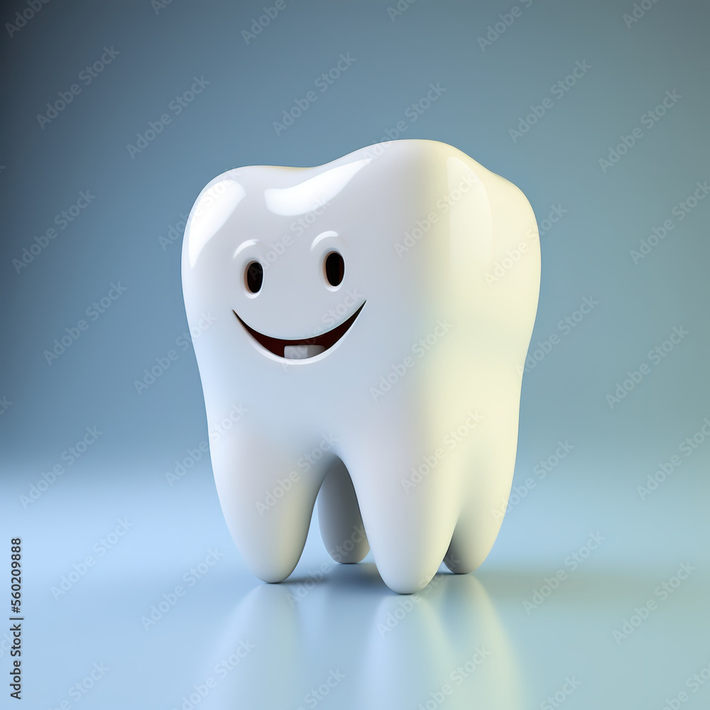 Smiling white tooth - Generative AI Smiling white tooth - Generative AI