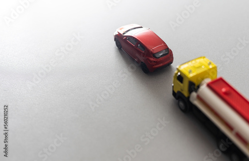 toy car and truck isolated on white background