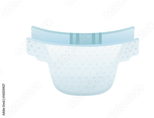 Baby absorbent diaper with velcro hygiene comfortable care vector illustration isolated on white background