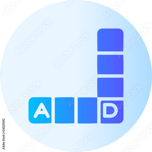 scrabble gradient icon