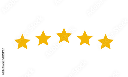 Five stars customer product rating vector. 5 star rating review.
