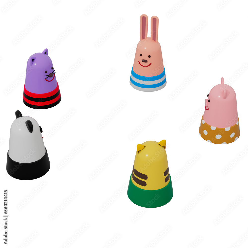 3D Illustration of an animal meeting 3D Illustration of an animal meeting
