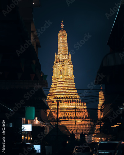 Low light unseen scenery of Wat Arun , Bangkok, Thailand