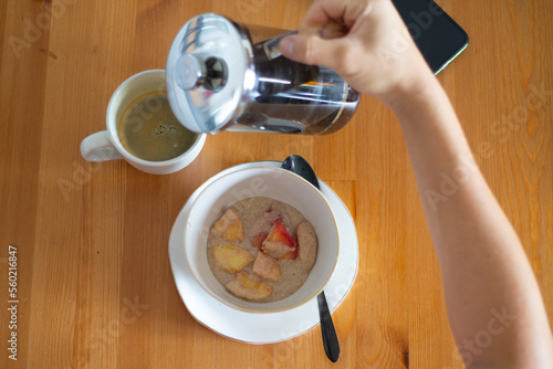Breakfast and coffee 