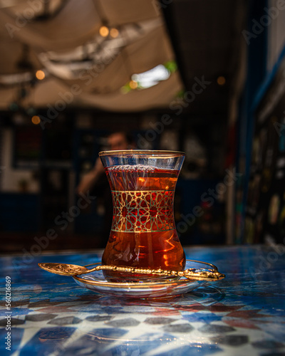Photography glass of red tea