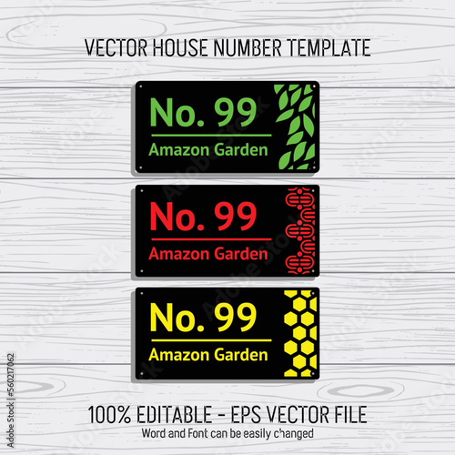 Laser cutting template files for house numbers, housing numbers, room numbers, villas, pavilions, apartments, and street names