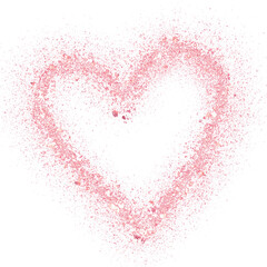 Rose gold glitter hand-drawn heart