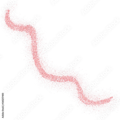 Rose gold glitter hand-drawn line curve