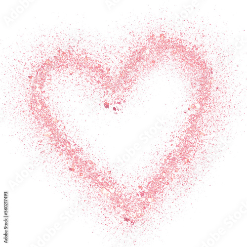 Rose gold glitter hand-drawn heart