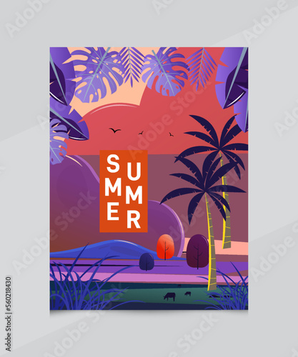 EPS tropical summer poster template