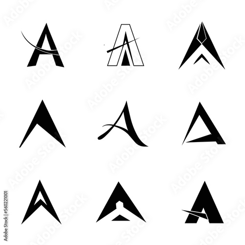 A Letter Icon. A Letter Logo. Combo Set