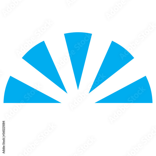 Blue and white vector graphic of a map symbol denoting a viewpoint photo