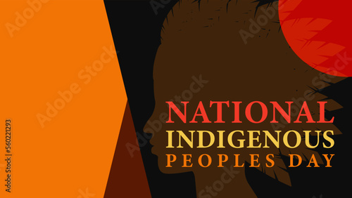 Indigenous Peoples Day. Template illustration design for background, banner, card, holiday celebration concept with text.