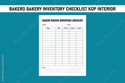 bakero bakery inventory checklist kdp interior
