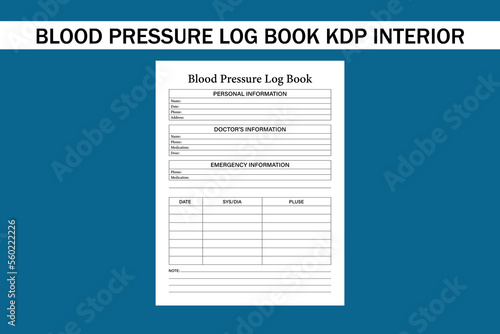 blood pressure log book kdp interior