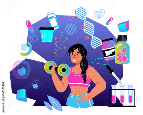 Biohacking medical technology to slow down aging and maintain health. Health body hacking program aimed at improving the body through medical tests, nutrition and sport training.