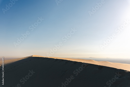 one sand dune at early morning in the middle eastern desert, Qatar, 