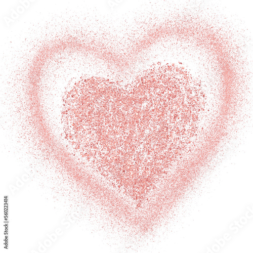 Rose gold glitter hand-drawn heart