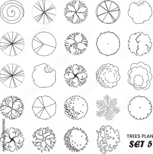 Architectural Drawing Trees Plan Set 5