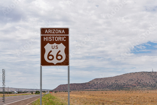 historic Route 66 sign near Seligman (Yavapai county, Arizona, United States) photo