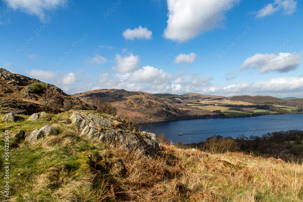 Looking out over the rugged countryside towards Ullswater in Cumbria