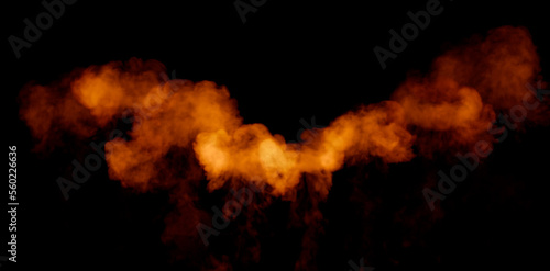 Series of powerful burstings with fire, isolated - object 3D illustration