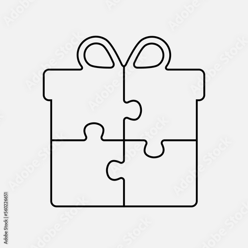 Diagram infographic for 4 steps, gift box puzzle