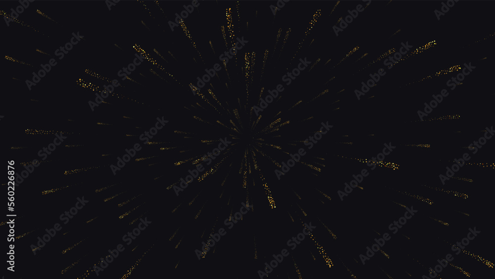 Gold glitter rays. Explosion effect. Vector illustration Gold glitter rays. Explosion effect. Vector illustration
