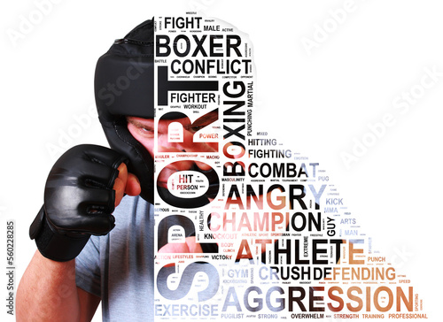Fotografija Martial arts fighter with tags