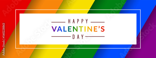 Beautiful greeting card for Valentine's Day with rainbow hearts. LGBT
