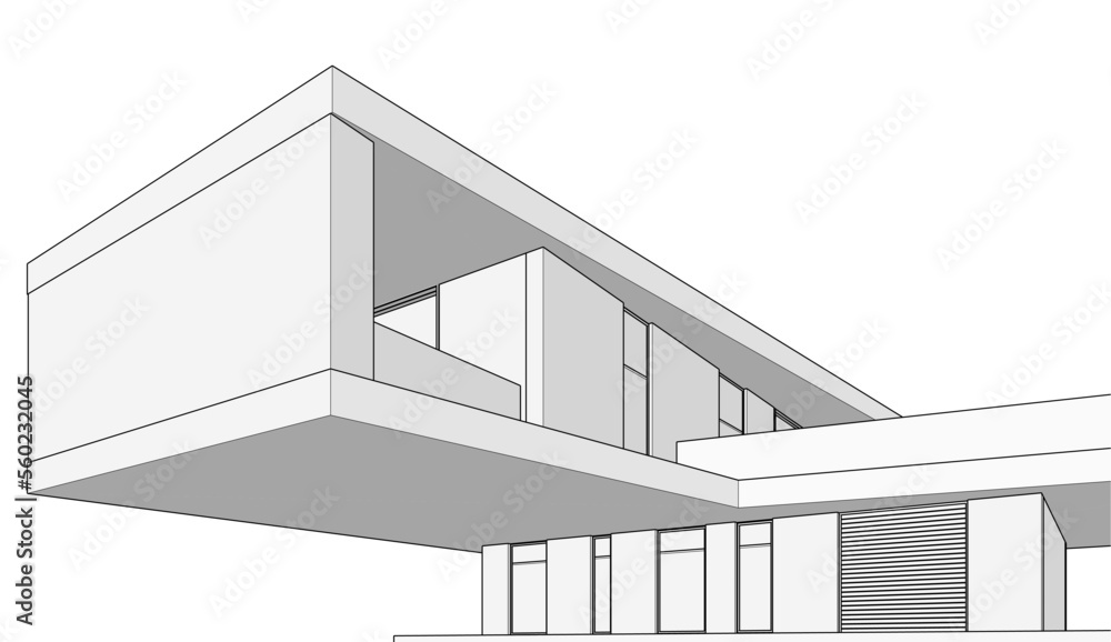 house building sketch architecture 3d illustration house building sketch architecture 3d illustration