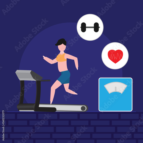 Weight loss concept. Fat to thin concept with female body 