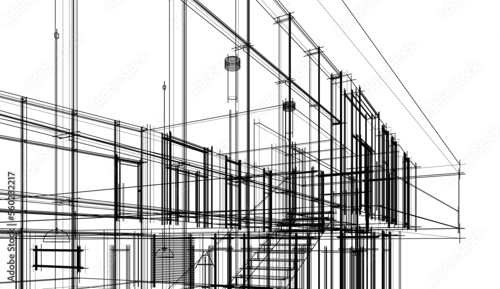 house building sketch architecture 3d illustration house building sketch architecture 3d illustration