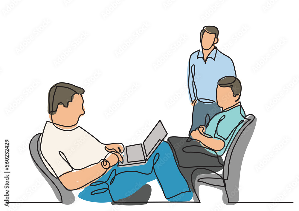 continuous line drawing job interview   - PNG image with transparent background