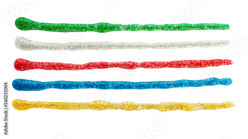 Obraz na płótnie Colored glitter gel strokes. Isolated png with transparency w salonie