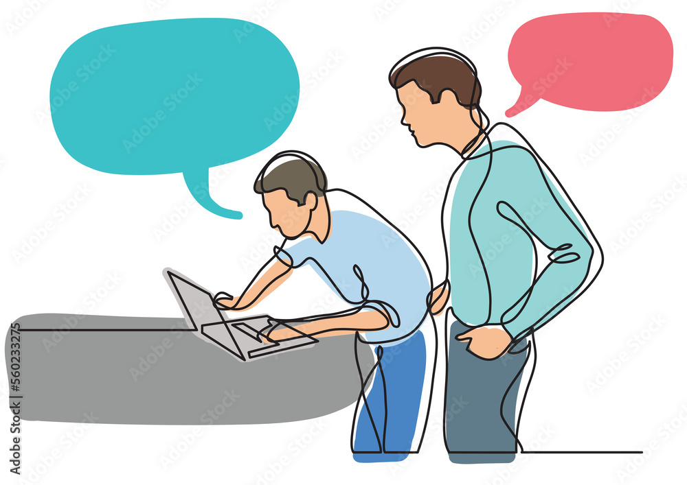 continuous line drawing two programmers working together professionals - PNG image with transparent background continuous line drawing two programmers working together professionals - PNG image with transparent background